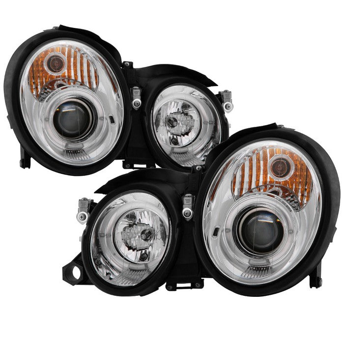 Spyder Mercedes Benz CLK 98-02 Projector Headlights Halogen Model- LED Halo Chrm PRO-YD-MBCLK98-HL-C