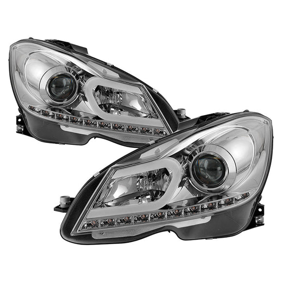 Spyder Mercedes Benz W204 C-Class 12-13 Projector Halogen Model- DRL Chrm PRO-YD-MBW20412-DRL-C