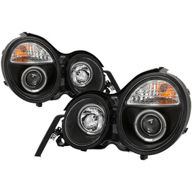 Spyder Mercedes Benz E-Class 95-99 Projector Headlights LED Halo Blk PRO-YD-MBW21095-HL-BK