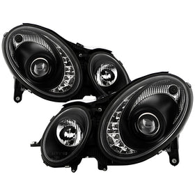 Spyder Mercedes Benz E-Class 07-09 Projector Headlights Halogen - DRL Blk PRO-YD-MBW21107-DRL-BK