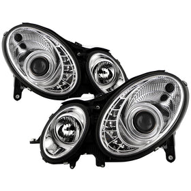 Spyder Mercedes Benz E-Class 07-09 Projector Headlights Halogen - DRL Chrm PRO-YD-MBW21107-DRL-C