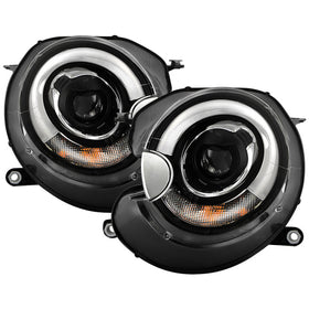 Spyder Mini Cooper 2007-2012 Projector Headlights Halogen Model Only - DRL Black PRO-YD-MC07-DRL-BK
