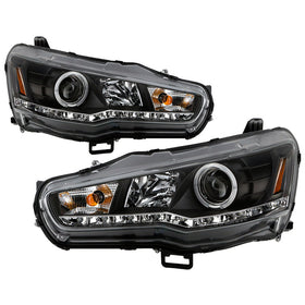 Spyder Mitsubishi Lancer/EVO-10 08-14 Projector Xenon/HID- LED Halo DRL Blk PRO-YD-ML08-HID-DRL-BK