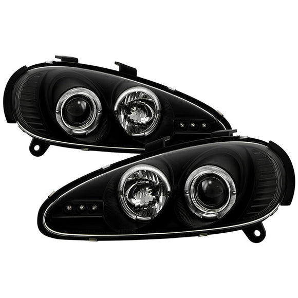 Spyder Mazda MX3 92-96 Projector Headlights LED Halo LED Black High H1 Low H1 PRO-YD-MMX392-HL-BK