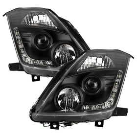Spyder Nissan 350Z 03-05 Projector Headlights Xenon DRL Blk High H1 Lw D2R PRO-YD-N350Z02-HID-DRL-BK