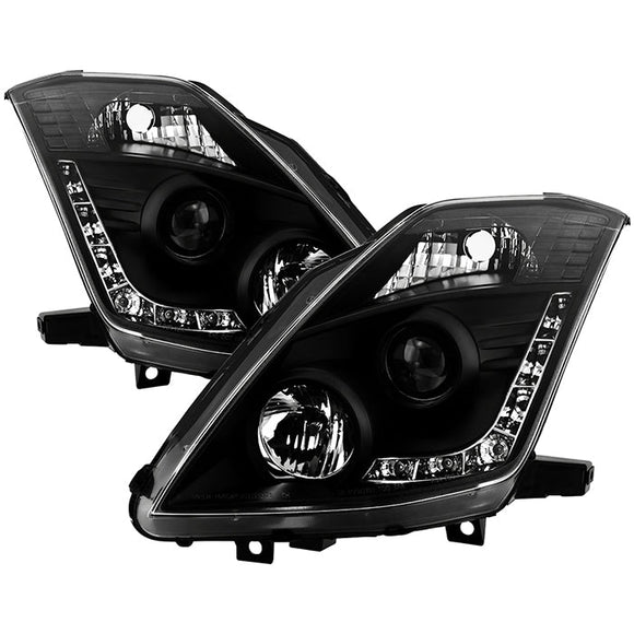 Spyder Nissan 350Z 06-08 Projector Headlights Xenon/HID Model- DRL Blk PRO-YD-N350Z06-HID-DRL-BK