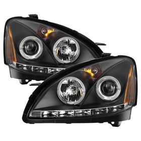 Spyder Nissan Altima 02-04 Projector Headlights Halogen Model- LED Halo LED Blk PRO-YD-NA02-HL-BK