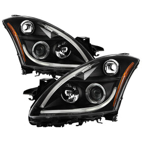 Spyder Nissan Altima 4Dr 10-12 Projector Headlights Light DRL LED Halo Blk PRO-YD-NA104D-LTDRL-BK