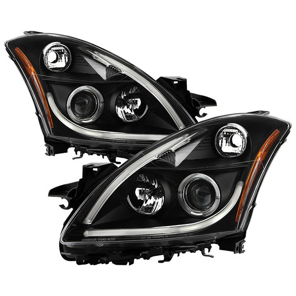 Spyder Nissan Altima 4Dr 10-12 Projector Headlights Light DRL LED Halo Blk PRO-YD-NA104D-LTDRL-BK