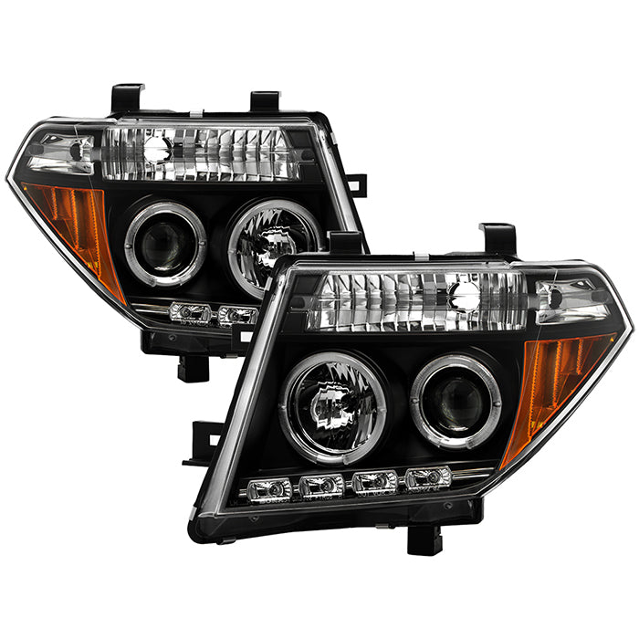 Spyder Nissan Frontier 05-08 Projector Headlights LED Halo LED Blk PRO-YD-NF05-HL-BK