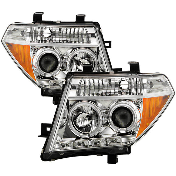 Spyder Nissan Frontier 05-08 Projector Headlights LED Halo LED Chrm PRO-YD-NF05-HL-C