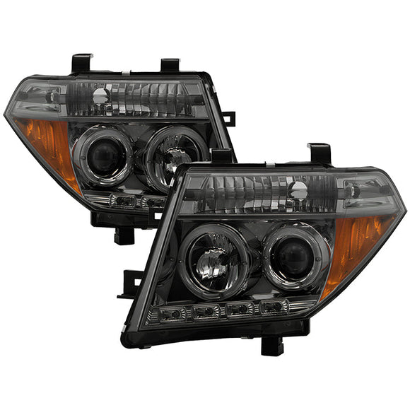 Spyder Nissan Frontier 05-08 Projector Headlights LED Halo LED Smke PRO-YD-NF05-HL-SM