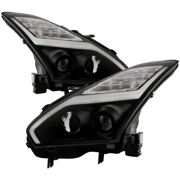 Spyder Nissan GTR R35 09-14 - Projector Headlights - DRL LED - Black