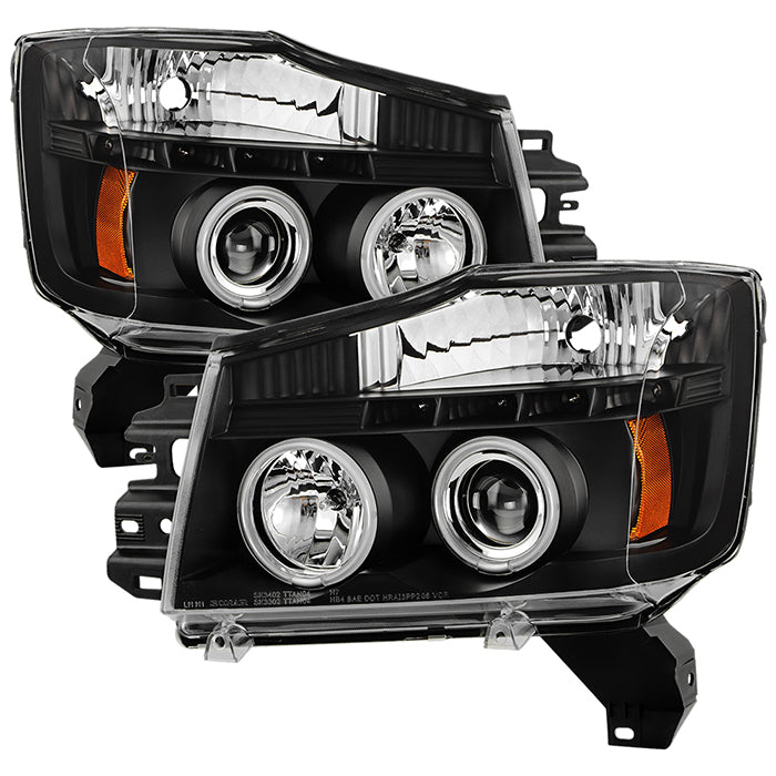 Spyder Nissan Titan 04-14/Armada 04-07 Projector Headlights CCFL Halo LED Blk PRO-YD-NTI04-CCFL-BK