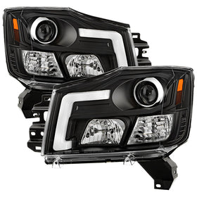 Spyder 04-15 Nissan Titan / 04-07 Nissan Armada V2 Projector Headlights - Black PRO-YD-NTI04-DRL-BK