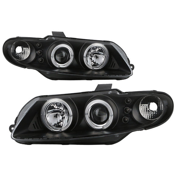 Spyder Pontiac GTO 04-06 Projector Headlights LED Halo LED Black High H1 Low H1 PRO-YD-PGTO04-HL-BK