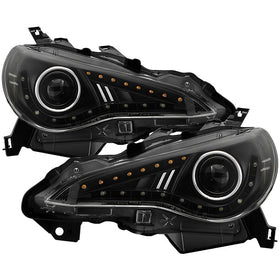 Spyder Scion FRS 12-14 Projector Headlights DRL LED Black PRO-YD-SFRS12-BK