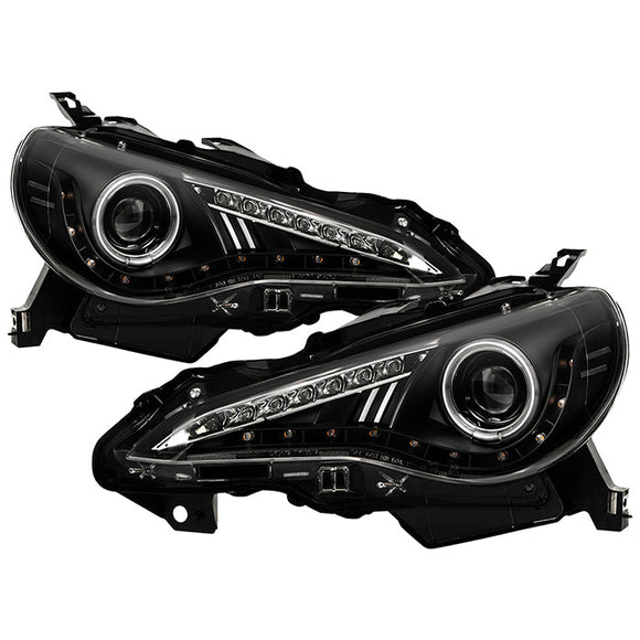Spyder Scion FRS 12-14 Projector Headlights CCFL Halo DRL LED Black PRO-YD-SFRS12-CCFL-BK