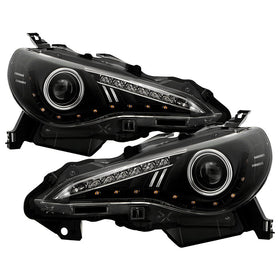 Spyder Subaru BRZ 12-14 Projector Headlights- DRL LED Black PRO-YD-SUBRZ12-BK