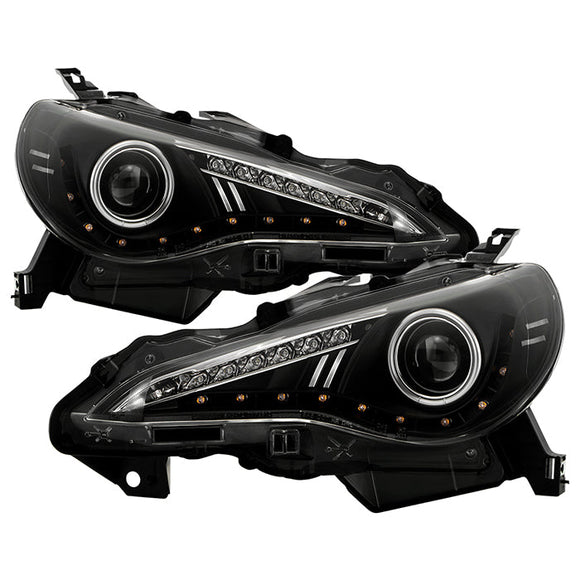 Spyder Subaru BRZ 12-14 Projector Headlights- DRL LED Black PRO-YD-SUBRZ12-BK