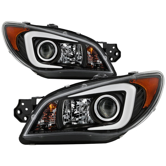 Spyder Subaru WRX 2006-2007 Projector Headlights - Halogen Only - Black PRO-YD-SWRX06-LBDRL-BK