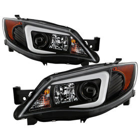 Spyder Subaru WRX 08-09 Projector Headlights - HID Model Only - Black PRO-YD-SWRX08-HID-LBDRL-BK
