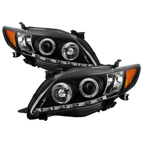Spyder Toyota Corolla 09-10 Projector Headlights LED Halo DRL Blk High H1 Low H1 PRO-YD-TC09-DRL-BK