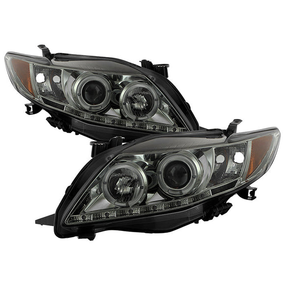 Spyder Toyota Corolla 09-10 Projector Headlights LED Halo DRL Smke High H1 Low H1 PRO-YD-TC09-DRL-SM