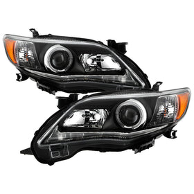 Spyder Toyota Corolla 11-13 Projector Headlights Halogen Model Only - DRL LED Blk PRO-YD-TC11-DRL-BK