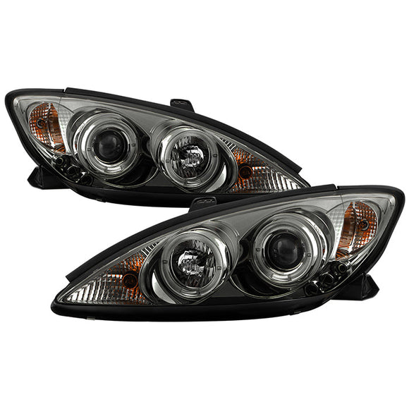 Spyder Toyota Camry 02-06 Projector Headlights LED Halo LED Smoke High H1 Low H1 PRO-YD-TCAM02-HL-SM