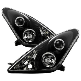 Spyder Toyota Celica 00-05 Projector Headlights LED Halo DRL Blk High H1 Low H1 PRO-YD-TCEL00-LED-BK