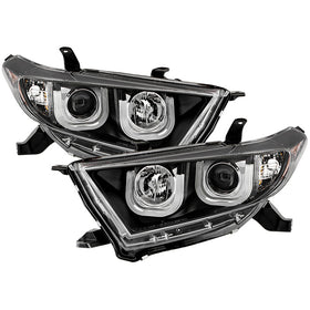 Spyder Toyota Highlander 11-13 Projector Headlights 3D DRL Blk PRO-YD-THLAN11-3DDRL-BK
