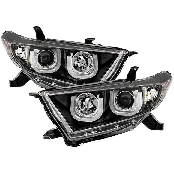 Spyder Toyota Highlander 11-13 Projector Headlights 3D DRL Blk PRO-YD-THLAN11-3DDRL-BK