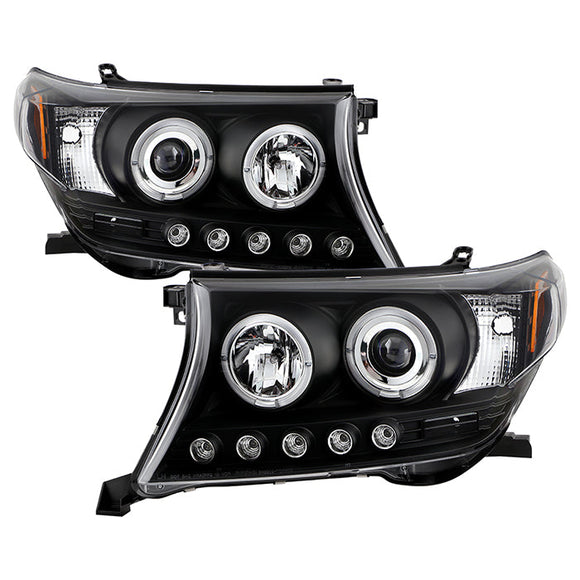 Spyder Toyota Land Cruiser 08-11 Projector Headlights LED Halo LED Blk PRO-YD-TLAND08-HL-BK