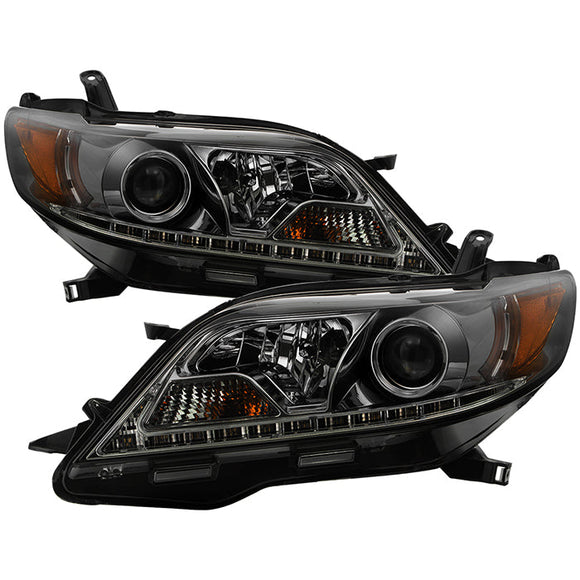 Spyder 11-14 Toyota Sienna Projector Headlights - DRL LED - Smoke PRO-YD-TSEN11-DRL-SM