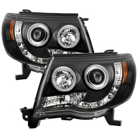Spyder Toyota Tacoma 05-11 Projector Headlights LED Halo LED Black High H1 Low H1 PRO-YD-TT05-HL-BK