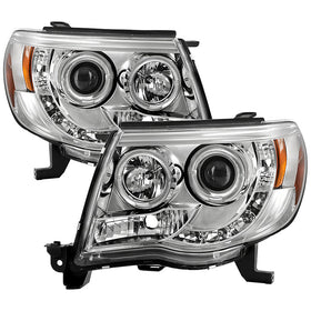 Spyder Toyota Tacoma 05-11 Projector Headlights LED Halo LED Chrome High H1 Low H1 PRO-YD-TT05-HL-C