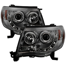 Spyder Toyota Tacoma 05-11 Projector Headlights LED Halo LED Smoke High H1 Low H1 PRO-YD-TT05-HL-SM