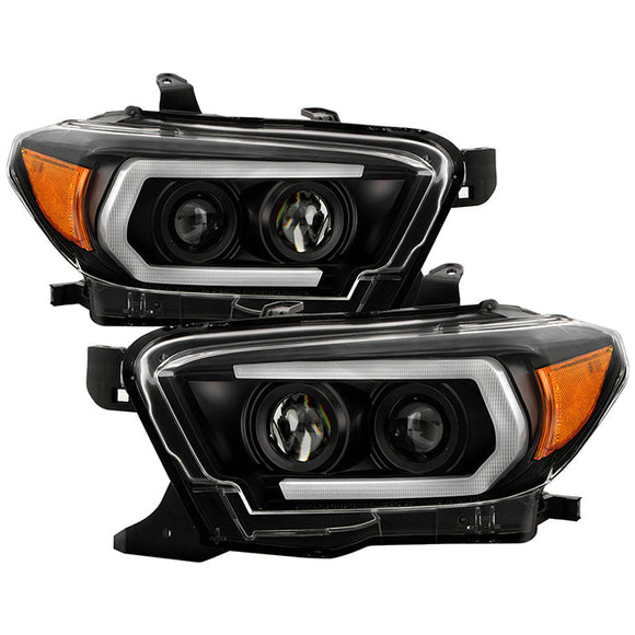 Spyder Signature Toyota Tacoma 16-18 TRD Model Projector Headlights- Black (PRO-YD-TT16V1-SEQ-BK)