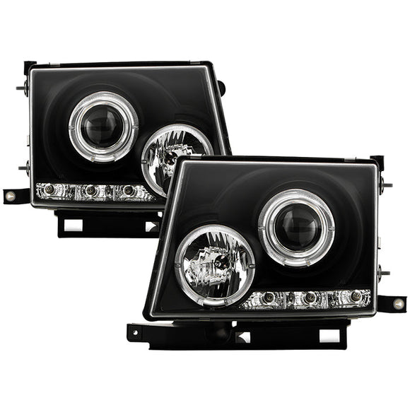 Spyder Toyota Tacoma 97-00 Projector Headlights LED Halo LED Black High H1 Low H1 PRO-YD-TT97-HL-BK