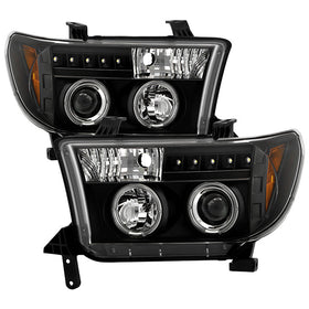 Spyder Toyota Tundra 07-133 Projector Headlights LED Halo LED Blk PRO-YD-TTU07-HL-BK