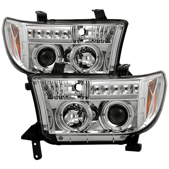 Spyder Toyota Tundra 07-13 Projector Headlights LED Halo LED Chrm PRO-YD-TTU07-HL-C