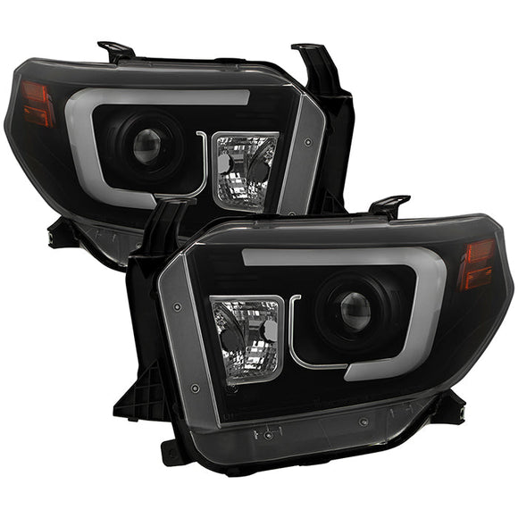 Spyder Toyota Tundra 2014-2016 Projector Headlights Light Bar DRL Black Smoke PRO-YD-TTU14-DRL-BSM