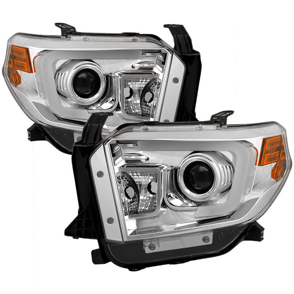 Spyder Toyota Tundra 2014-2016 Projector Headlights Light Bar DRL Chrome PRO-YD-TTU14-DRL-C