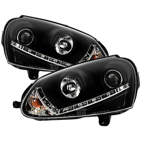 Spyder Volkswagen GTI 06-09/Jetta 06-09 Halogen Model Only - DRL Black PRO-YD-VG06-DRL-BK