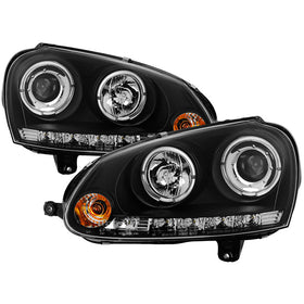 Spyder Volkswagen GTI 06-09/Jetta 06-09 Halogen Model Only - LED Halo DRL Black PRO-YD-VG06-HL-BK