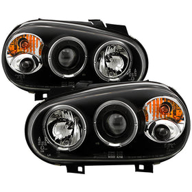 Spyder Volkswagen Golf IV 99-05 Projector Headlights LED Halo Black High H1 Low H1 PRO-YD-VG99-BK