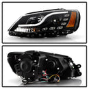 Spyder Volkswagen Mk6 Jetta Projector Headlights DRL - Black-2