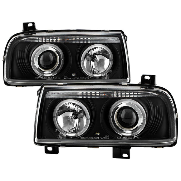 Spyder Volkswagen Jetta III 93-98 Projector Headlights LED Halo Blk High H1 Low H1 PRO-YD-VJ93-HL-BK