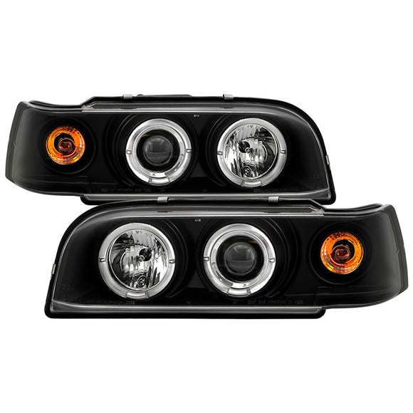 Spyder Volvo 850 93-97 Projector Headlights LED Halo Black High H1 Low H1 PRO-YD-VO85092-HL-BK